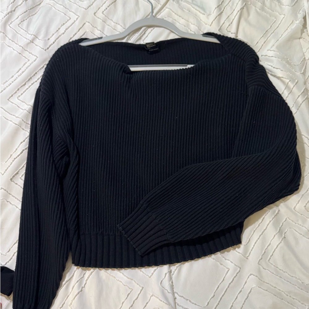 Forever 21 Black Off-the-Shoulder Sweater